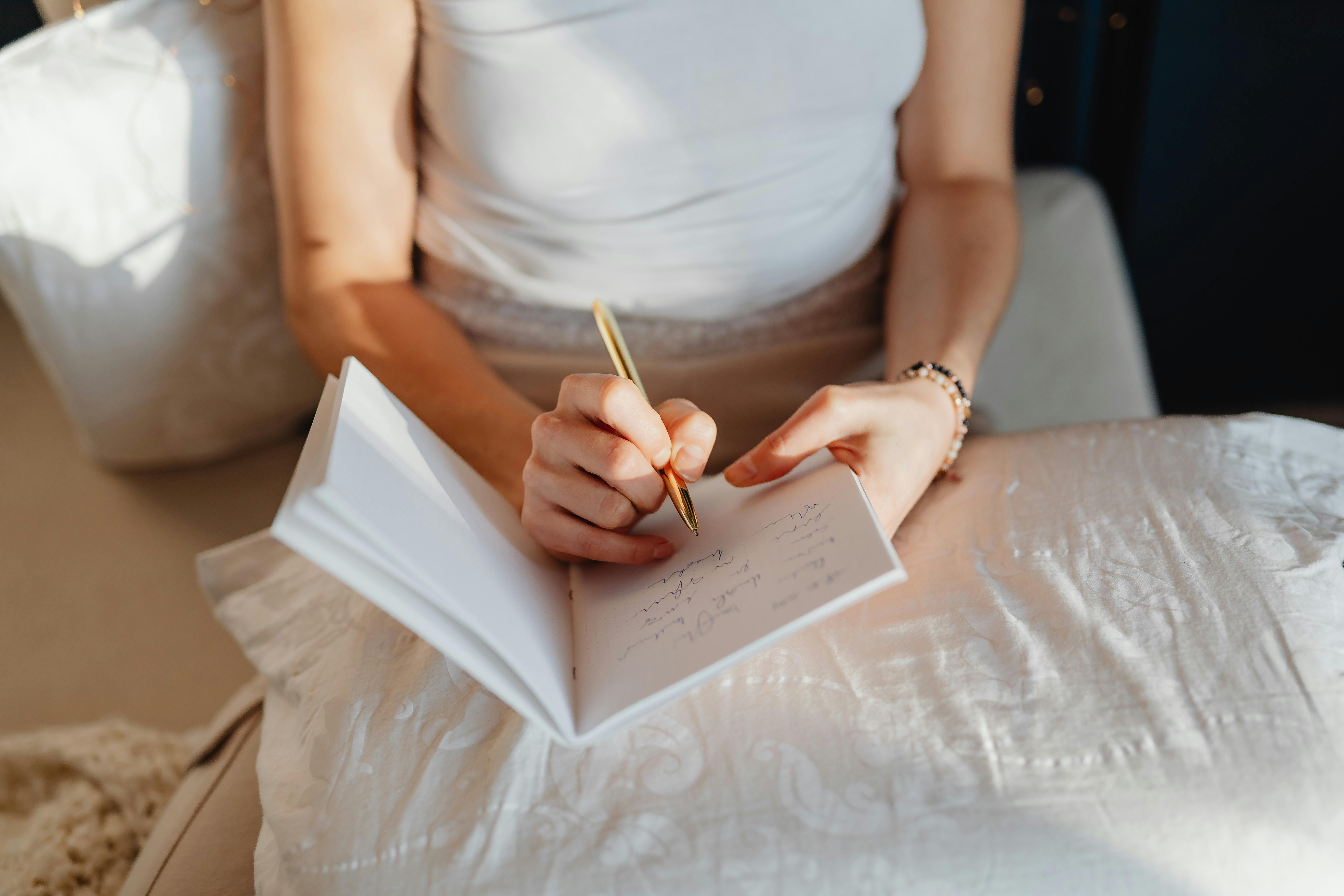 Quiet morning journaling by the window